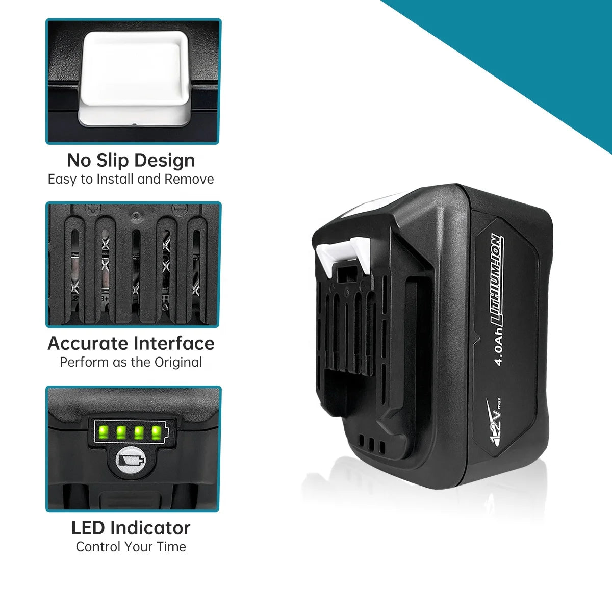 5.0Ah 6.0Ah Li-Ion Battery Replacement for Mak Itas 12V Batteries Drill Power Cordless Combo Kit BL1015 BL1041 BL1040