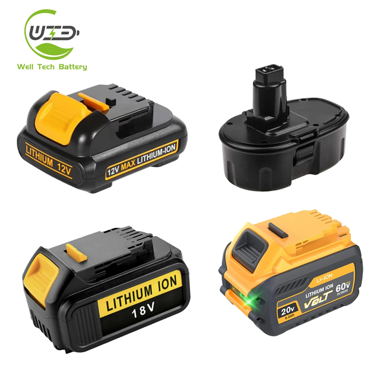 Popular Cordless Power Tool Lithium-Ion Batteries DCB120 DCB200 DCB609 DC9096 for Dewalt Battery Pack