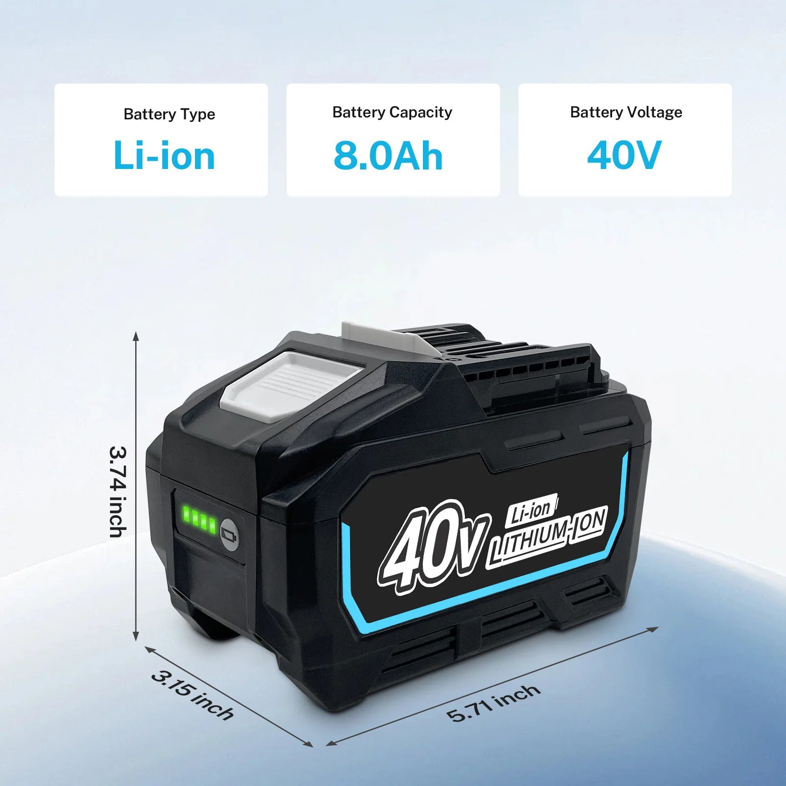 40V Replacement Batteries Compatible with Makita 40 Volt Battery BL4080F BL4040 BL4025 BL4025B BL4020 BL4050 Cordless Power Tool