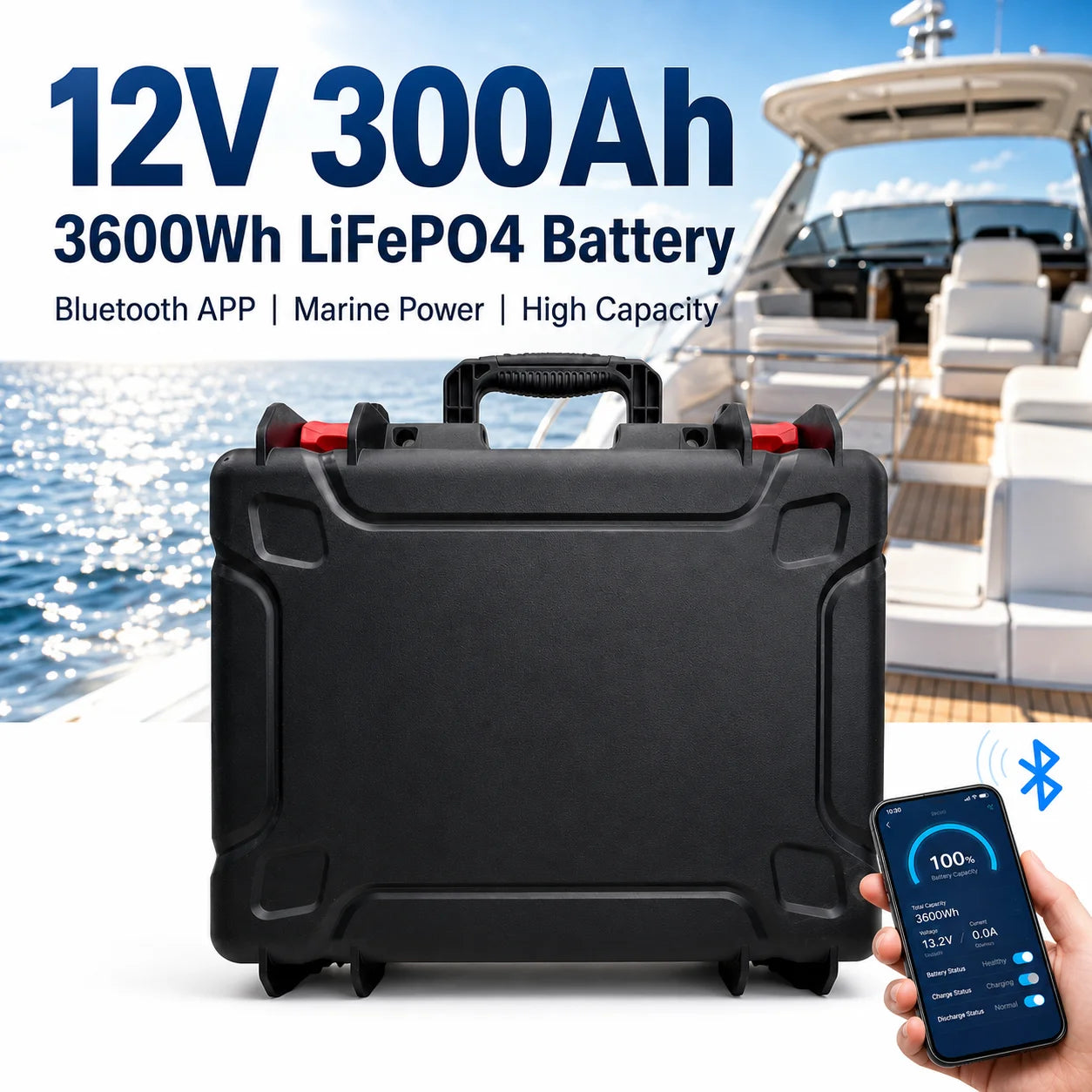 Yao'enidake Yacht/Marine Motor & Battery (12V, 24V, 36V, 48V; 50Ah, 105Ah, 150Ah, 200Ah, 300Ah) – Electric Boat Battery