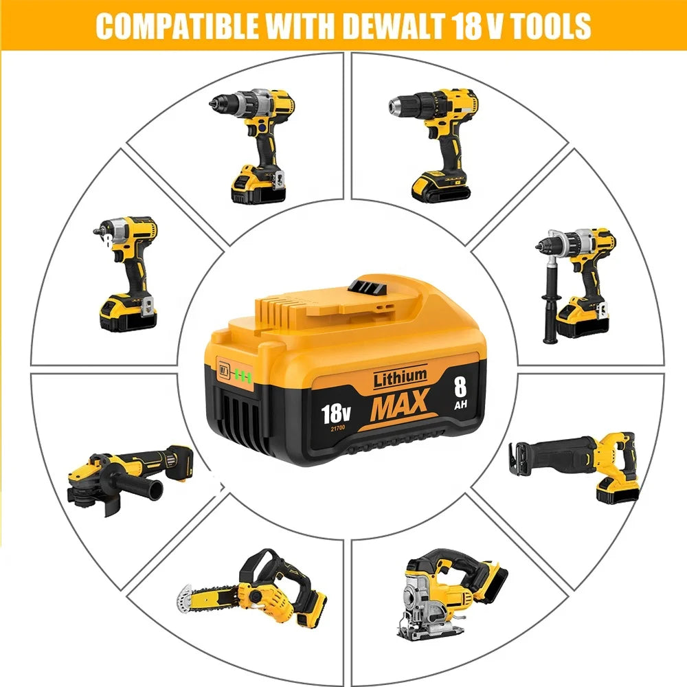 100% True Capacity Li-ion Replacement for Dew Alts 20V Max Battery DCB200 DCBB205 DCB206 DCD DCF DCG Series Cordless Tools