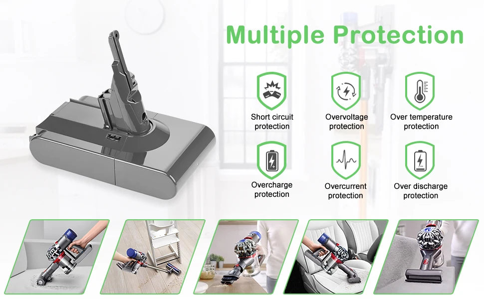 21.6V Lithium Rechargeable Replacement DYS on Battery Pack for V8 Vacuum Cleaner Battery With KC