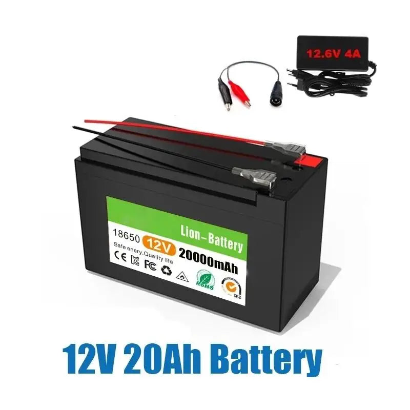 12V 6Ah 8Ah 10Ah 12Ah 15Ah 20Ah 18650电池组锂电池可充电太阳能蓄电池
