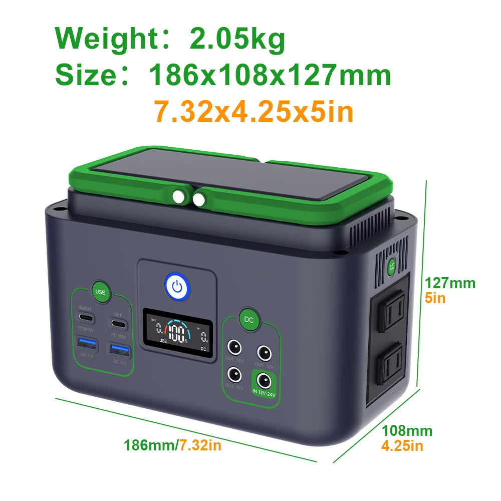 220V 110V锂Lifepo4户外迷你充电15000毫安家用太阳能便携式发电站200瓦太阳能发电机野营