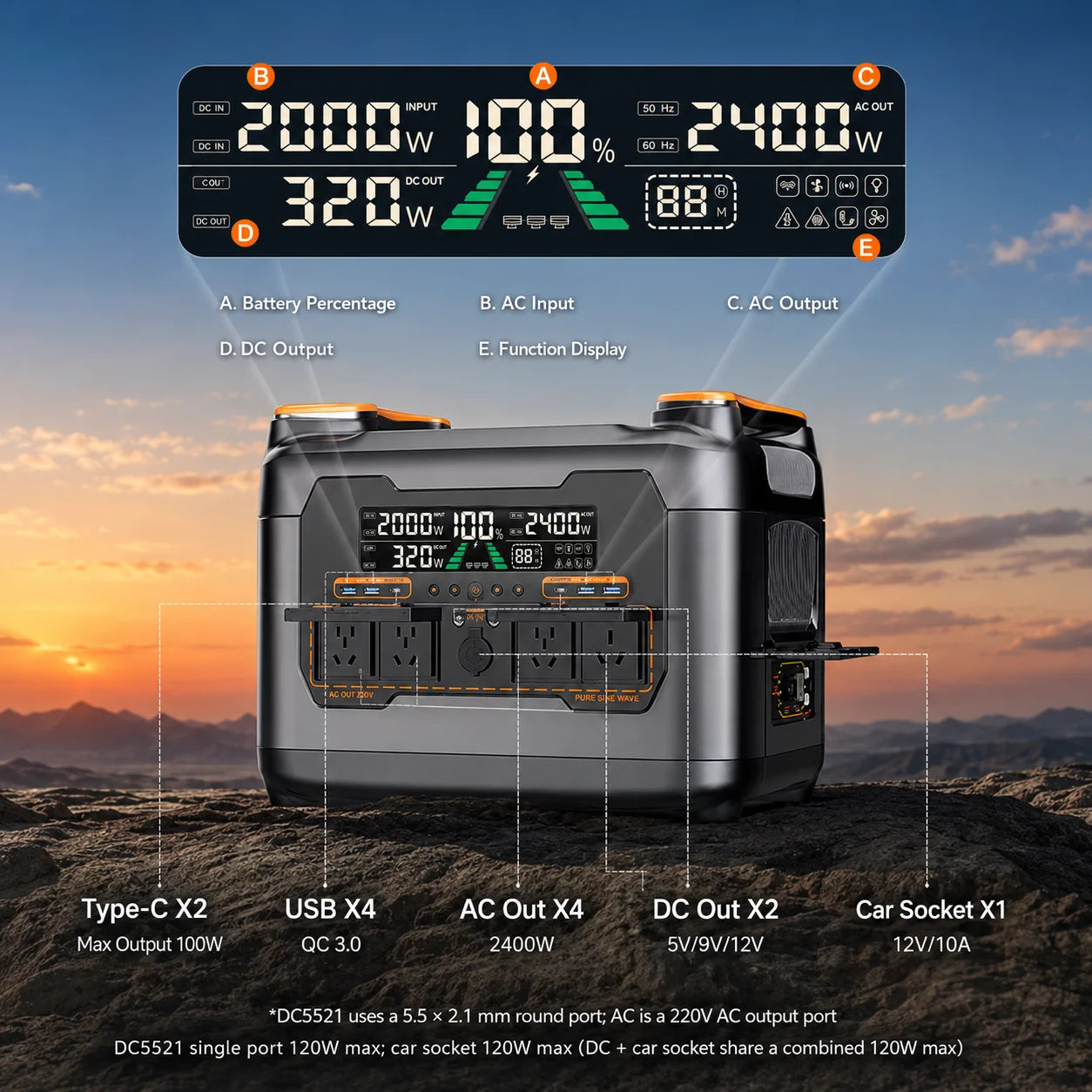 All-in-One Solar-Charging Outdoor Camping Generator (300W–5120W) – Portable Power Station with Optional Solar Panels