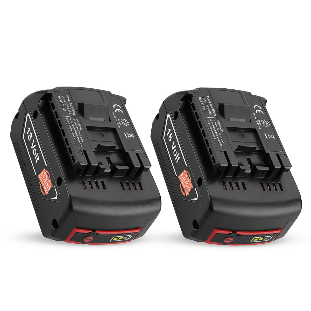 High-Capacity 18V 5.0Ah Double Pack Lithium-Ion Battery Compatible with Bosch Power Tools