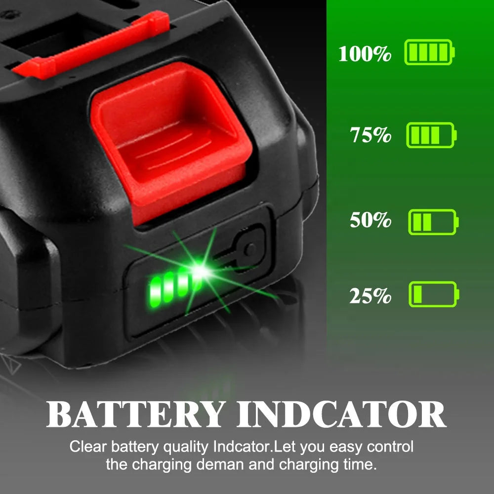 Larger Battery With Charger Lithium Ion Rechargeable Replacement for Makita 18V Battery BL1850 BL1830 BL1860  Cordless Drills