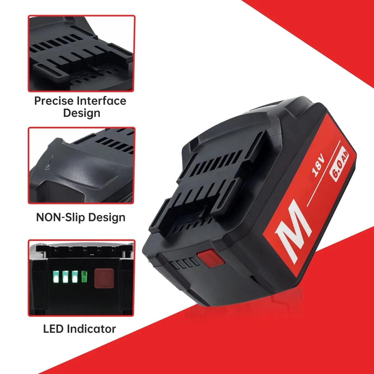 5.0Ah 6.0Ah 18V Li-ion Battery Replacement for Metabo 18V Battery BS18 625369000 Cordless Power Tools