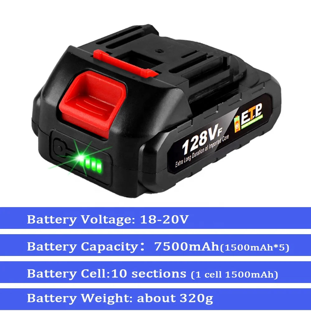 Larger Battery With Charger Lithium Ion Rechargeable Replacement for Makita 18V Battery BL1850 BL1830 BL1860  Cordless Drills