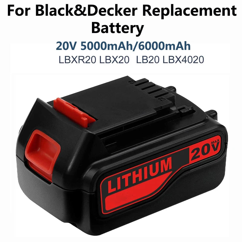 LBXR20 20 Volt Max Battery Replace for Black and Decker 20V Lithium Battery LB20 LBX20 LBXR2020 LBX4020 LB2X4020-OPE