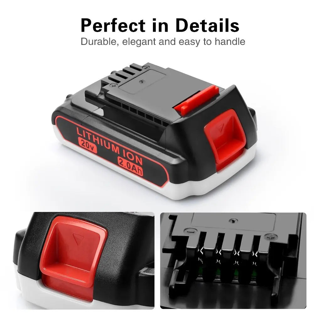 LBXR20 2000mAh Replace for Black and Decker 20V Battery 20 Volt MAX Lithium Ion LBXR20 LB20 LBX20 LBXR2020-OPE