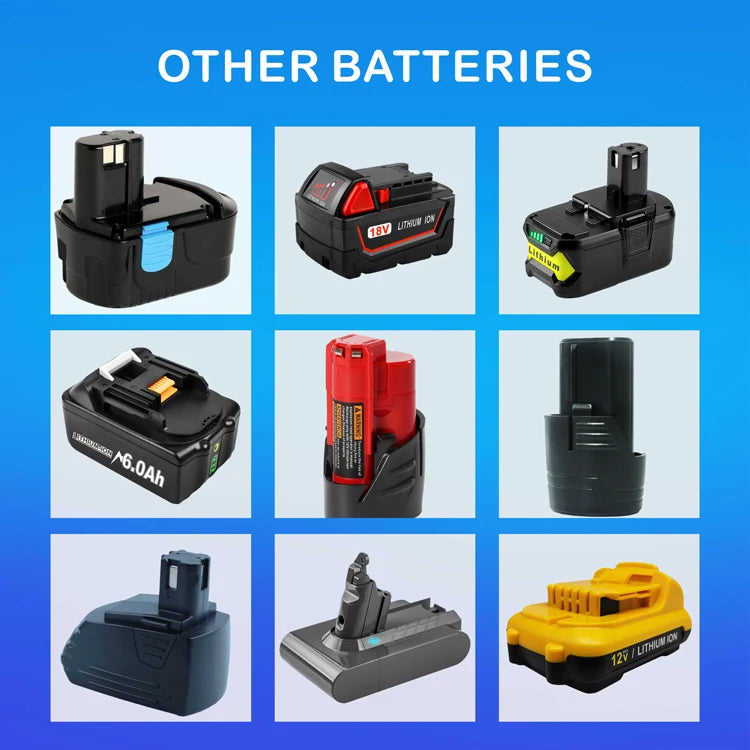 AERDU Replacement 18V 6.0Ah  2.0Ah 1.5Ah Lithium Ion Battery for Milwaukee 2520-20 M12 Grinder 18amp Fuel 12v
