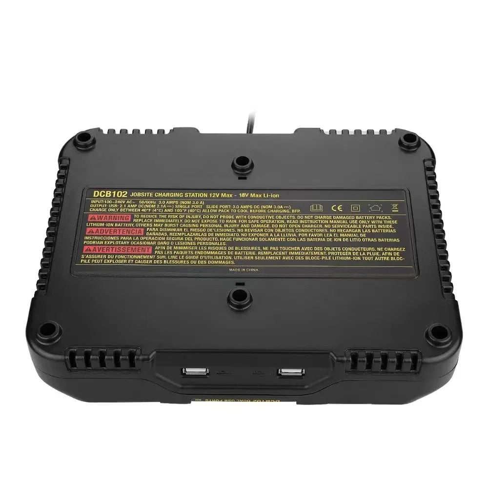 20V Li-ion Battery Charger Universal 2 Plug Power Tool Battery Charger for Dcb102 10.8V 14.4V 18V