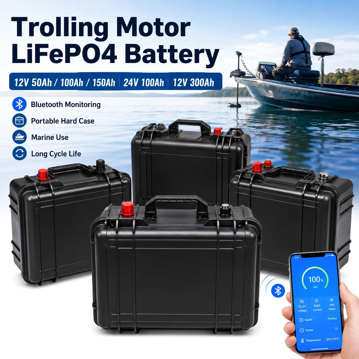 Yao'enidake Yacht/Marine Motor & Battery (12V, 24V, 36V, 48V; 50Ah, 105Ah, 150Ah, 200Ah, 300Ah) – Electric Boat Battery