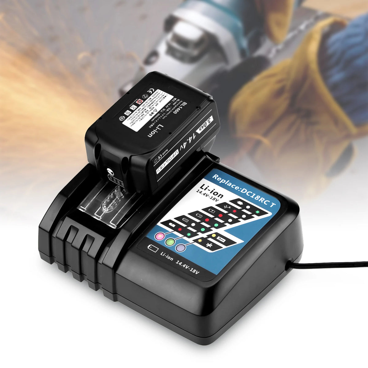 Replacement MK 14.4v 18v Battery Charger Adapter for Cordless Drill Power Tool DC18RC