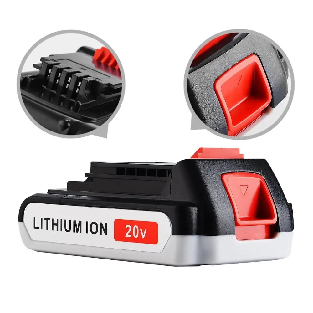 LBXR20 2000mAh Replace for Black and Decker 20V Battery 20 Volt MAX Lithium Ion LBXR20 LB20 LBX20 LBXR2020-OPE