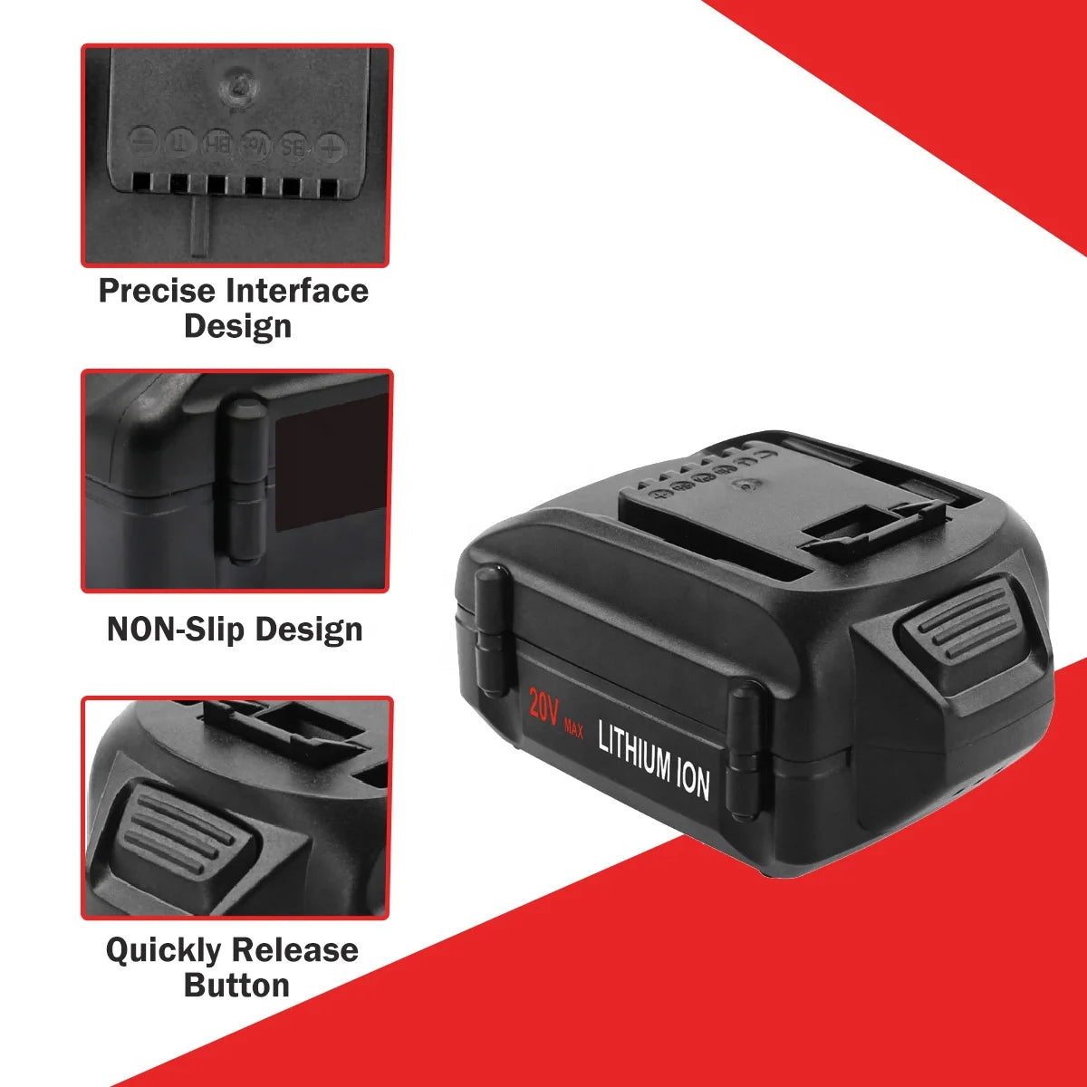Rechargeable Worx Lithium 20v Battery 5.0Ah Replacement 20v Worx Battery Pack for Cordless Tools Battery WA3520 WA3575 WA3525