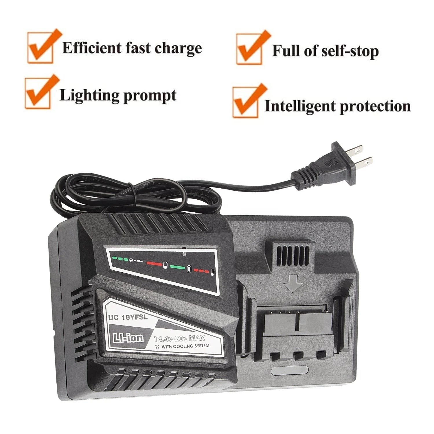 UC18YFSL Lithium Battery Faster Charger Charing Current 4.5A for Hitachi Hikoki 14.4V 18V BSL1415 BSL1420 Series Tool