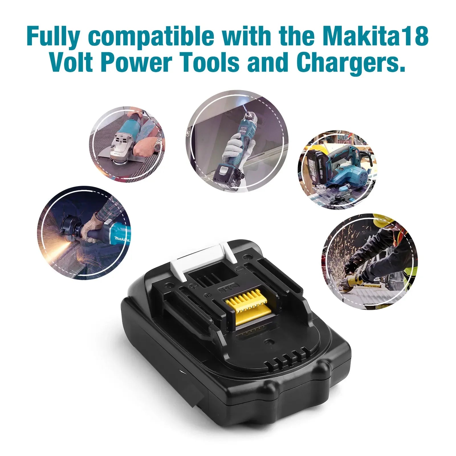 2 Packs 3.0Ah 18 Volt Rechargeable Lithium Ion Battery Pack Replacement for Makita 18v Cordless BL1850 Power Tools
