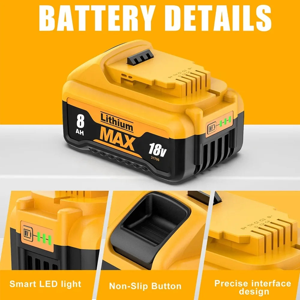 100% True Capacity Li-ion Replacement for Dew Alts 20V Max Battery DCB200 DCBB205 DCB206 DCD DCF DCG Series Cordless Tools