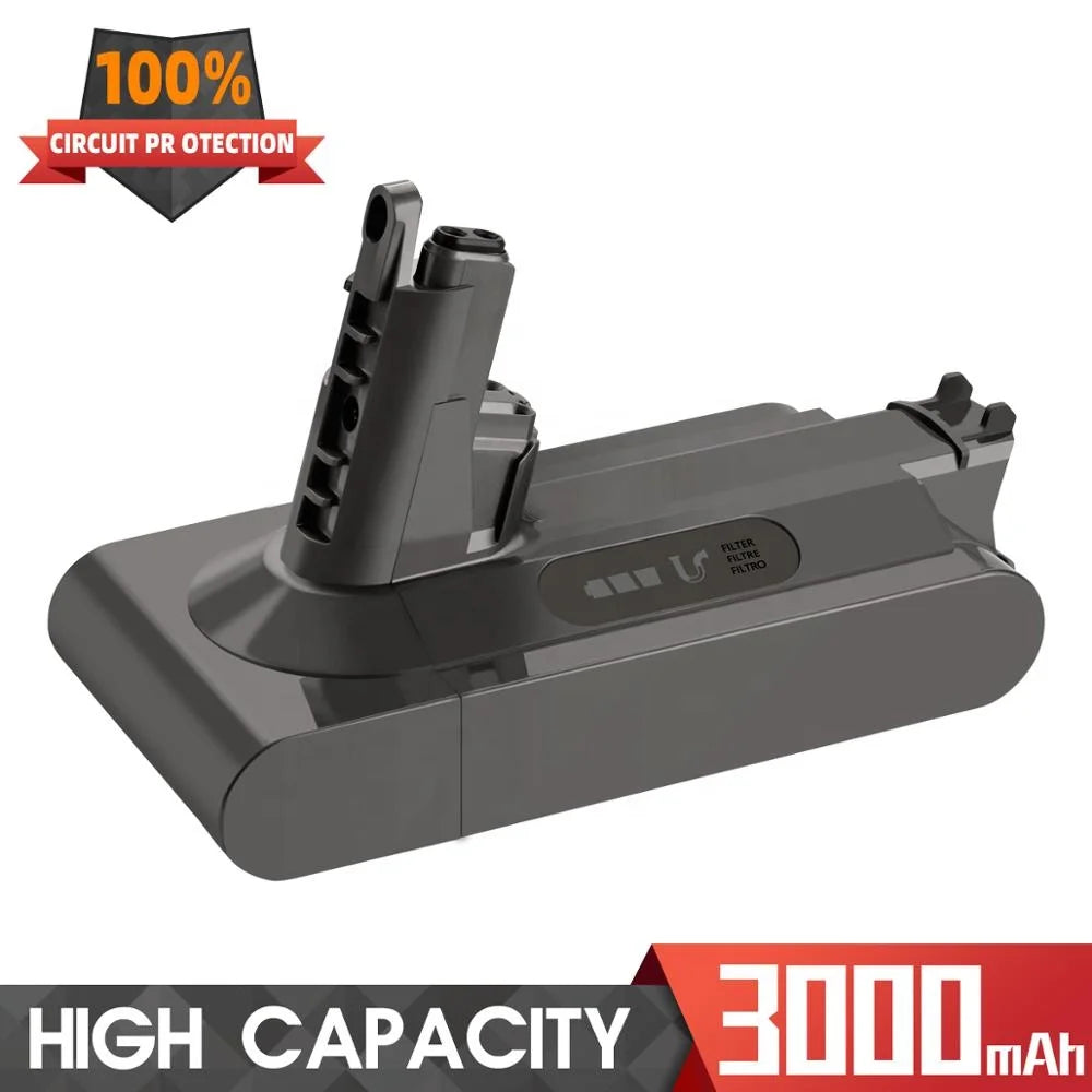 Replacement 25.2v 3000mah Rechargeable Vacuum Cleaner 18650 Lithium Battery for V10 Handheld Cordless All Series Models With KC