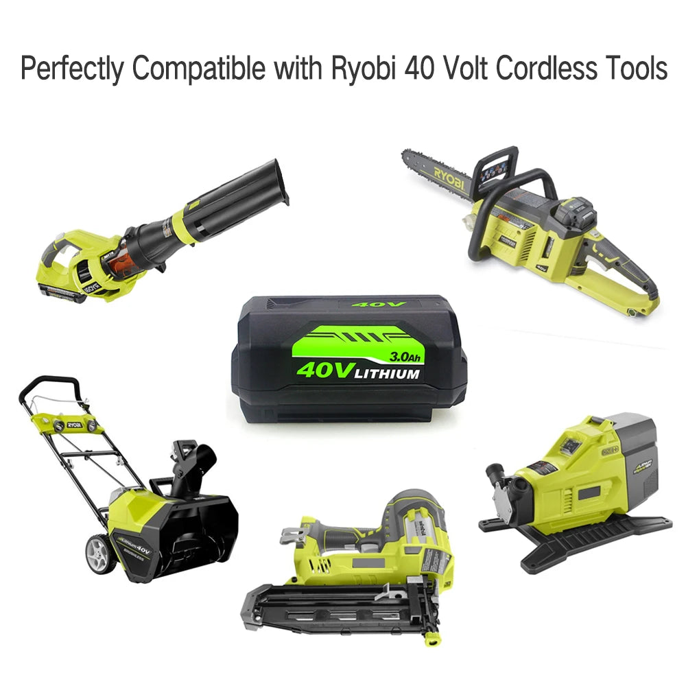 For Ryobis OP4050 Power Tool Batteries for RYOBIS 40V 6.0Ah Lithium Ion Battery Replace OP4040 OP4026 OP4030 OP4050