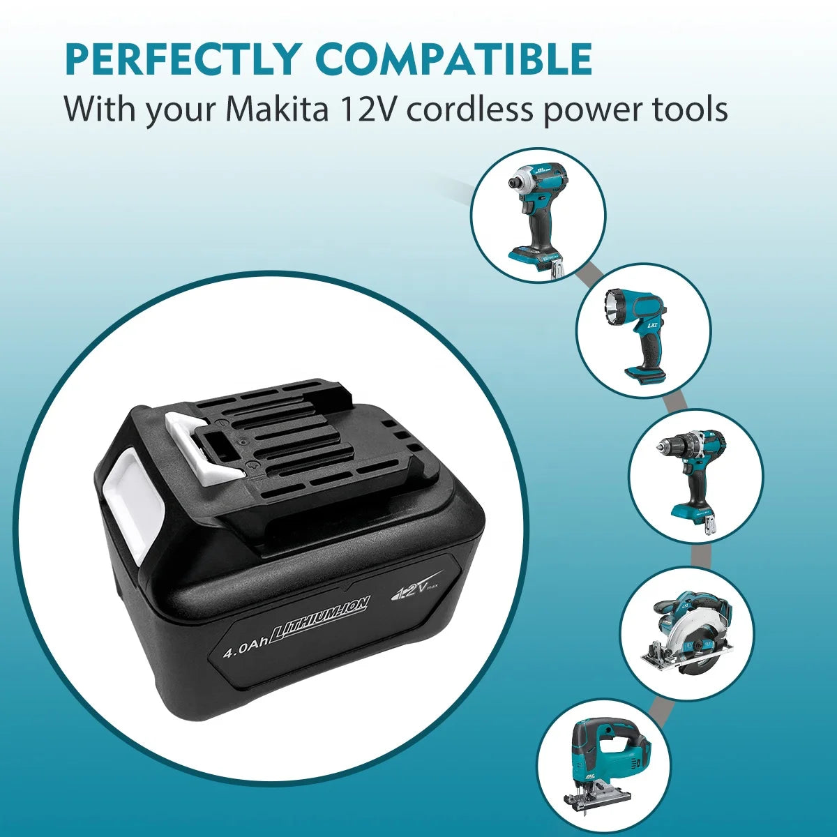 5.0Ah 6.0Ah Li-Ion Battery Replacement for Mak Itas 12V Batteries Drill Power Cordless Combo Kit BL1015 BL1041 BL1040