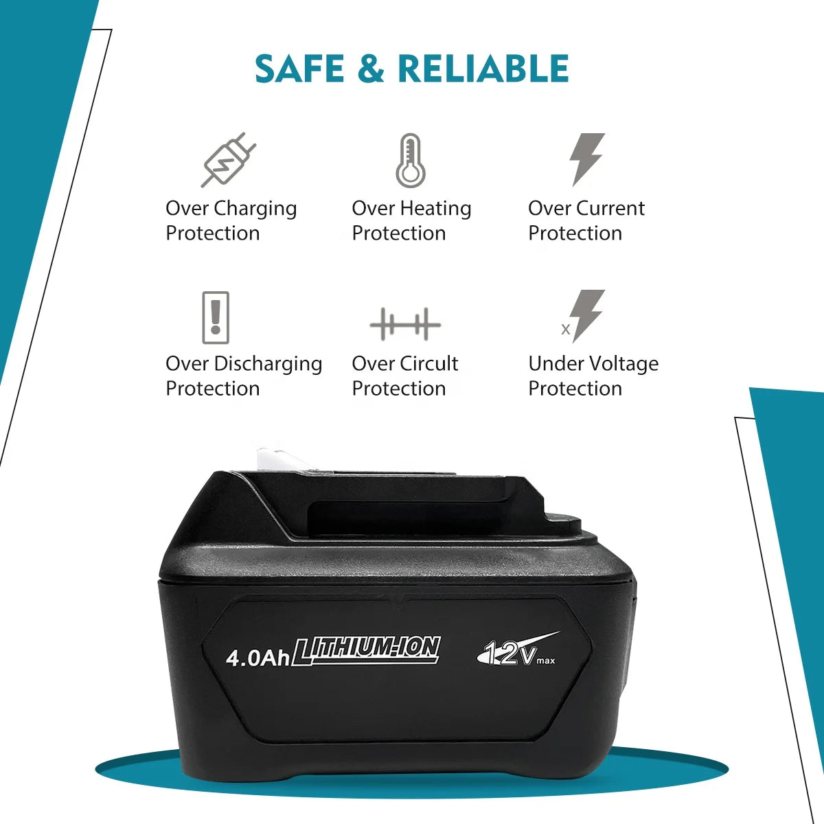 5.0Ah 6.0Ah Li-Ion Battery Replacement for Mak Itas 12V Batteries Drill Power Cordless Combo Kit BL1015 BL1041 BL1040