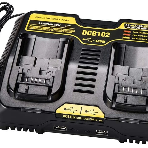20V Li-ion Battery Charger Universal 2 Plug Power Tool Battery Charger for Dcb102 10.8V 14.4V 18V