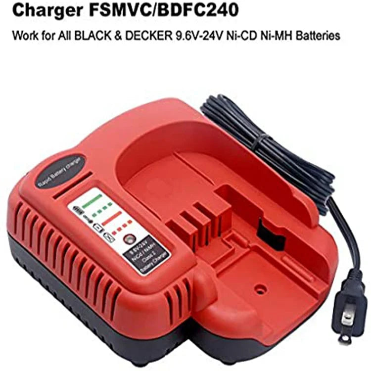 For Black&Deckers Battery Charger 9.6V-24V BDCCN24 for Nimh Nicd Battery Charger for Power Tools Cordless Tools