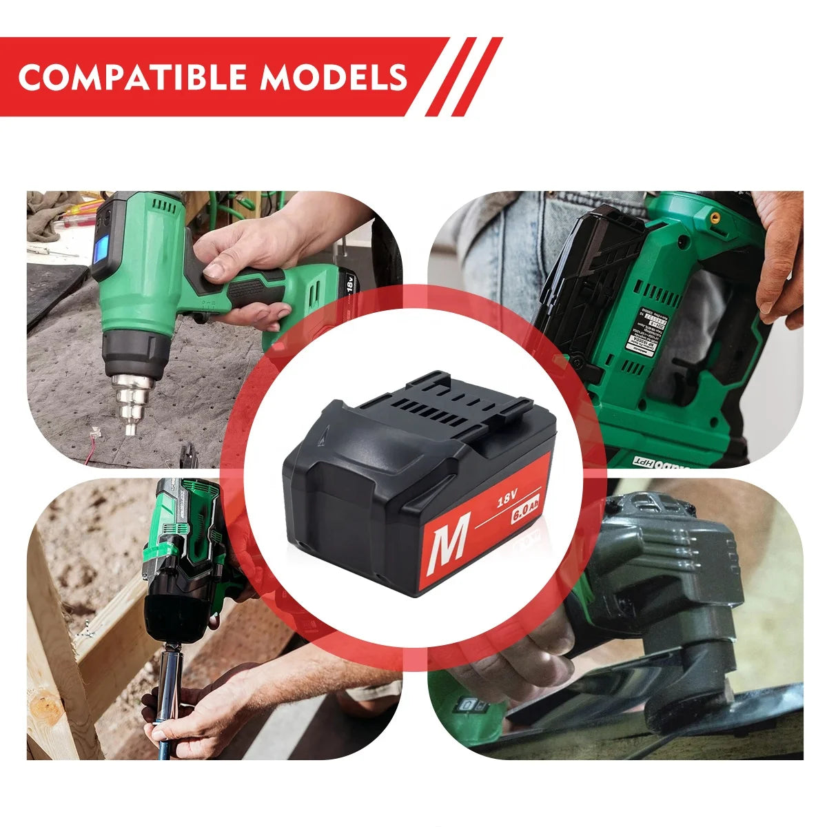 High-Output 5.0Ah 6.0Ah Replacement Battery for Metabo 18v Power Tools BS18 Rechargeable Cordless Li-ion Metabo Batteries
