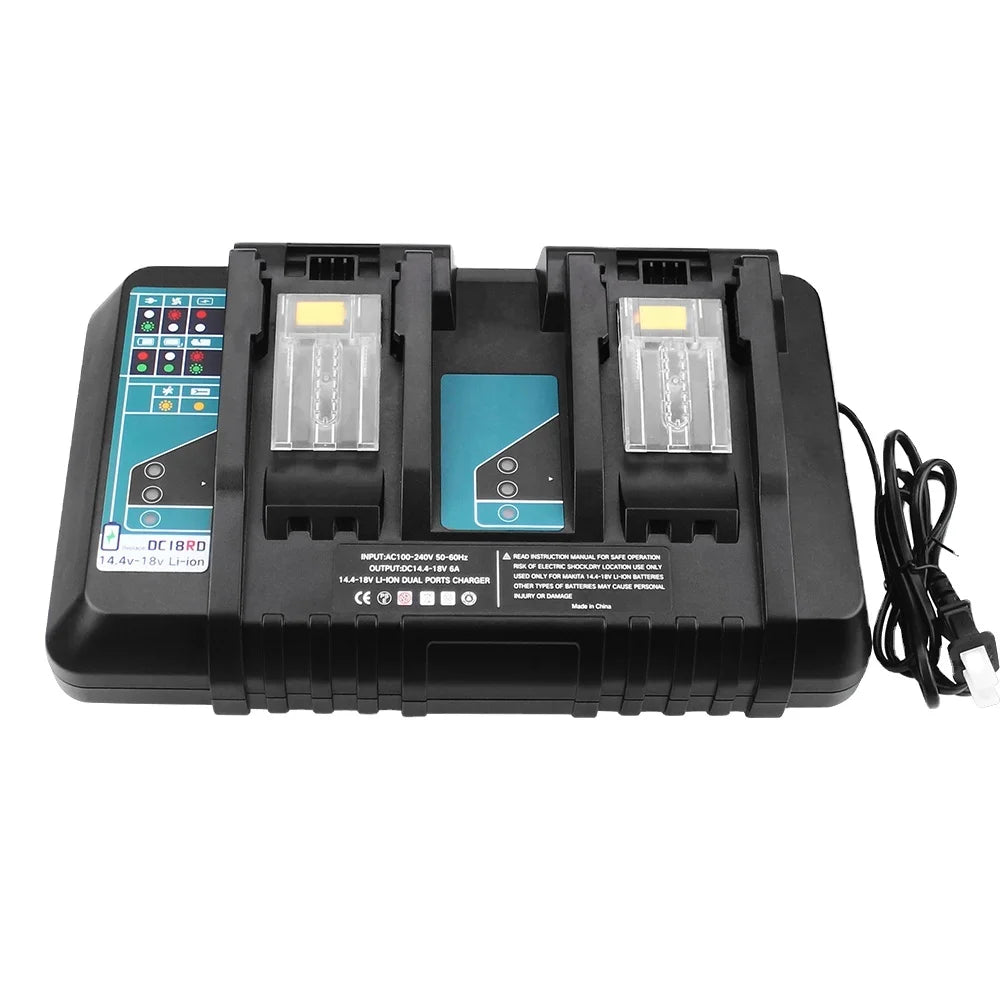 Replacement Battery Double Fast Dual Charger 14.4V-18V MK Li-ion Batteries Charger DC18RD