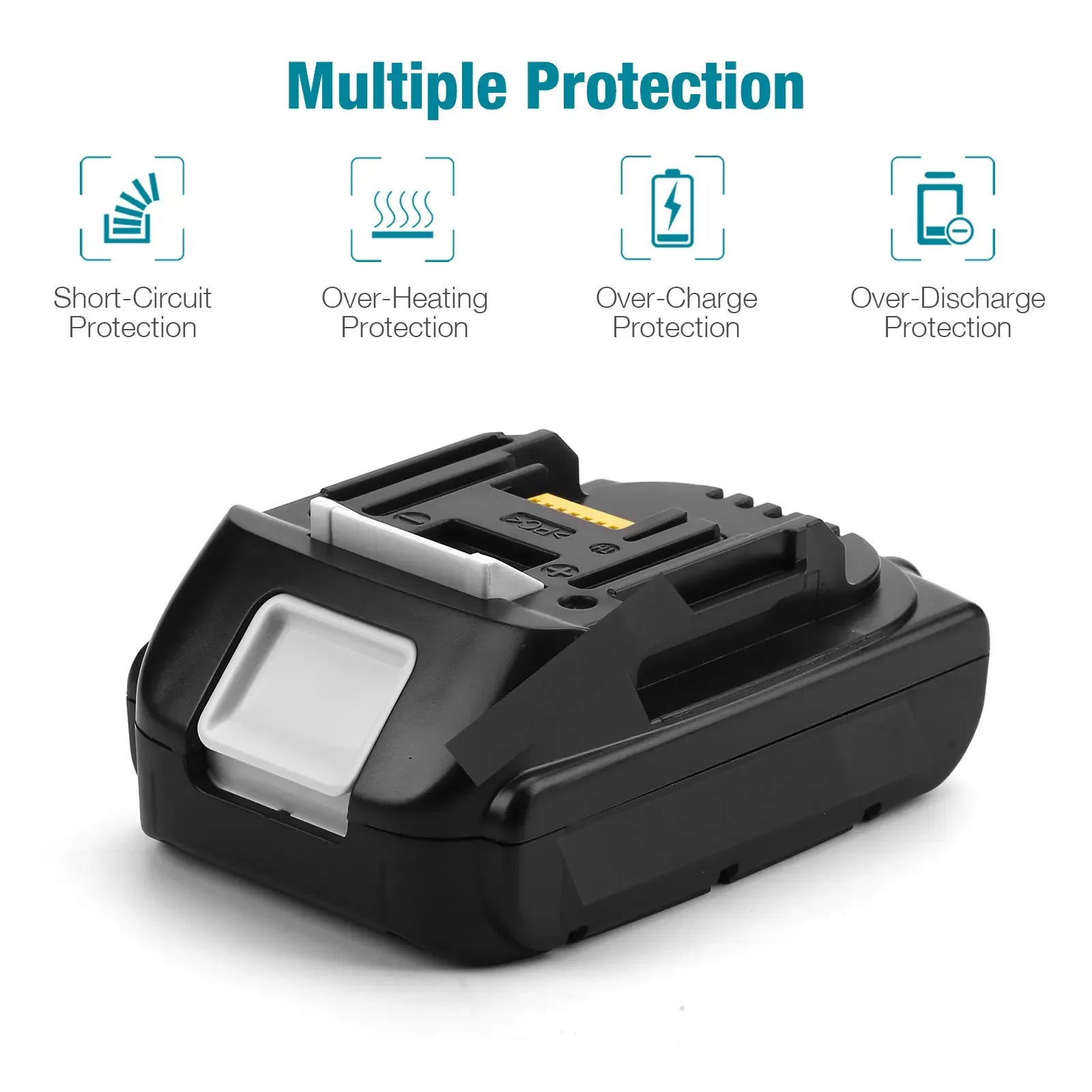 2 Packs 3.0Ah 18 Volt Rechargeable Lithium Ion Battery Pack Replacement for Makita 18v Cordless BL1850 Power Tools