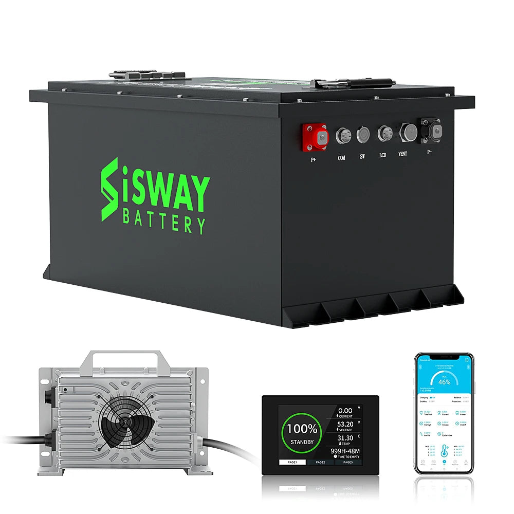 Deep-cycle 72V 105Ah lithium battery for electric golf carts; 72V 50Ah/100Ah/200Ah/300Ah LiFePO4 batteries.